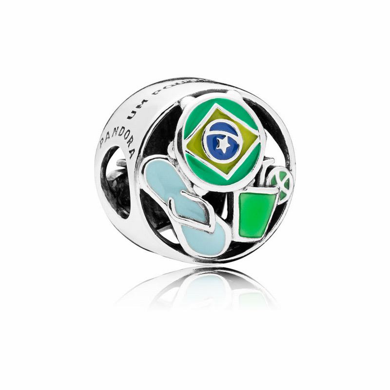 Pandora Brazil Forever Charm - Sterling Silver/Enamel/Blue - Canada | TE2323CN